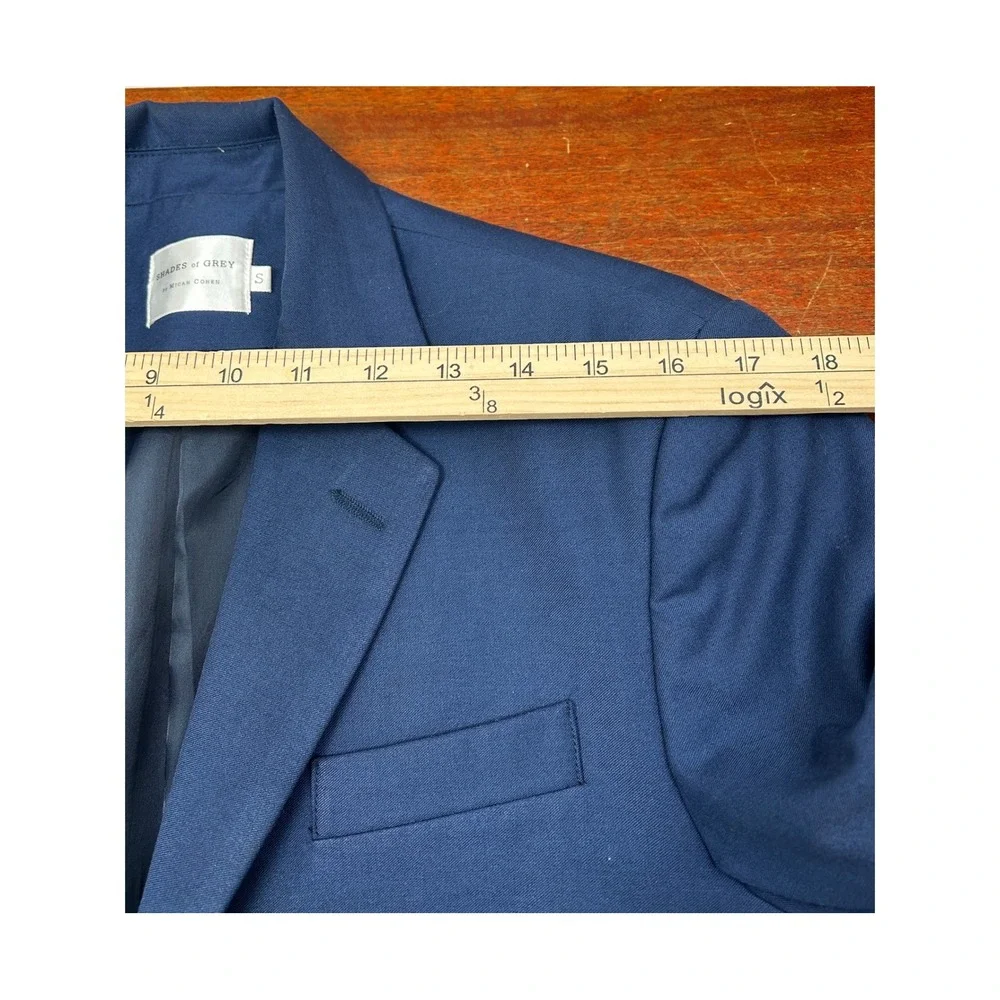 Shades of‎ Grey Micah Cohen Blazer Men's Small Navy Wool Blend Tailored Modern